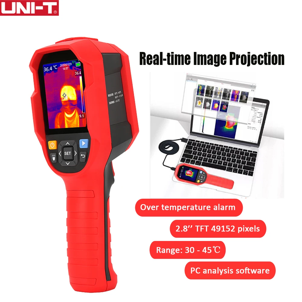 

UNI-T UTi260K UTi85H + Инфракрасный Тепловизор термометр для камеры 30 ℃ ~ 45 ℃ температурный тестер ПК программное обеспечение анализа USB