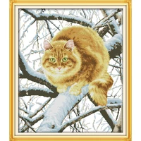 everlasting love christmas the fat cat on the tree chinese cross stitch kits ecological cotton stamped new store sales promotion