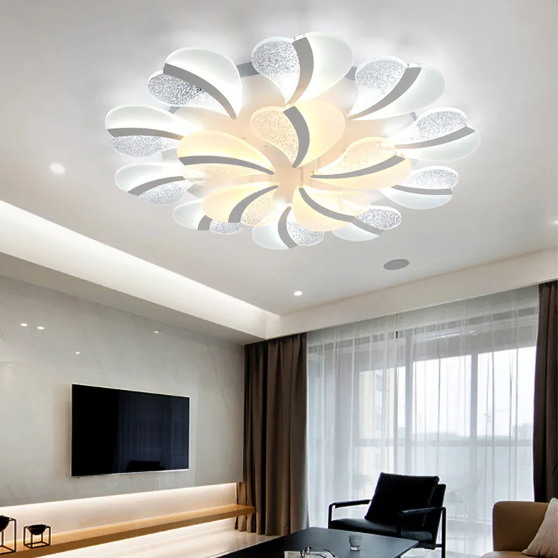 

Современный простой светодиодный светильник для гостиной, круглый потолочный светильник, теплый Романтический креативный акриловый свети...