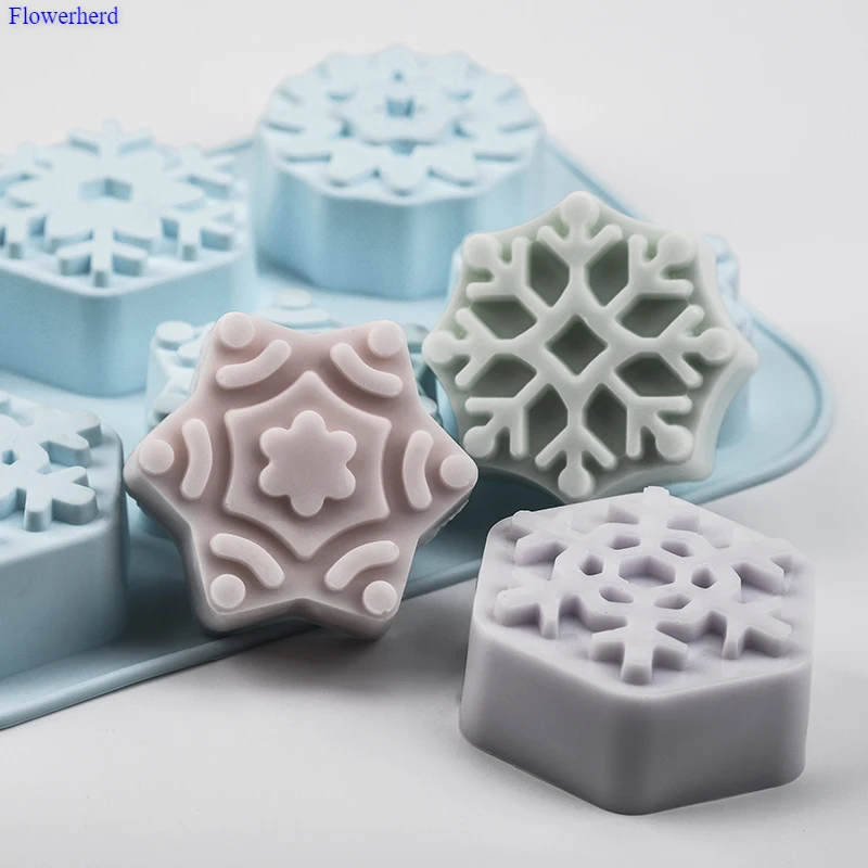 Новая Рождественская серия в форме снежинок Fondant (сахарная) тортов силиконовая