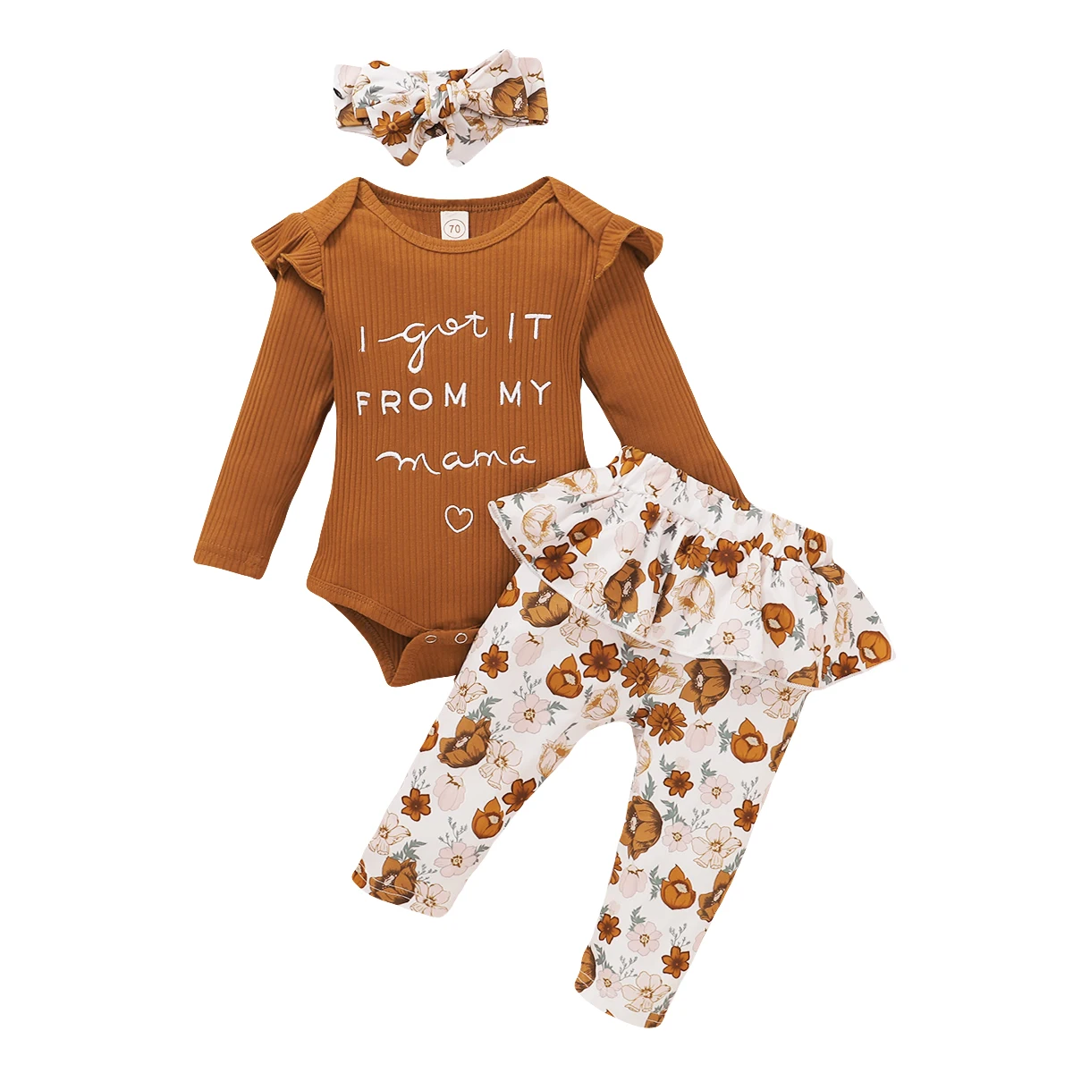 

New Baby Girls Floral Outfits Girls Long Sleeve Tops Flower Skirt Pants Sleeve O-neck T-Shirts Set Spring Autumn