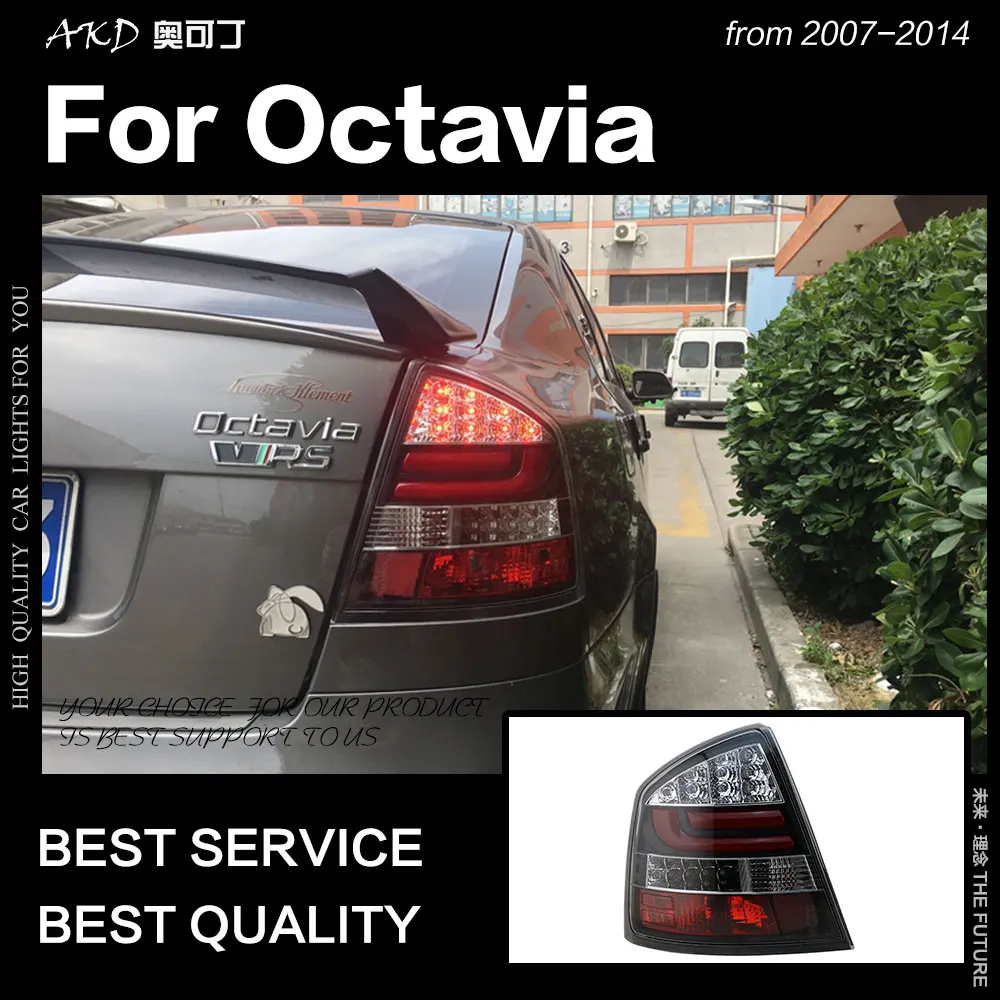 Автомобильный Стайлинг для Skoda Octavia Задние фонари 2005- Octavia задний фонарь светодиодный задние фары DRL тормоз Обратный Авто аксессуары