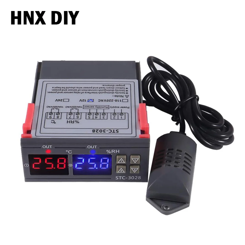 

STC-3028 Digital Temperature Humidity Controller Thermostat Thermoregulator Hygrometer Adjustable Cooler Heater STC 3028
