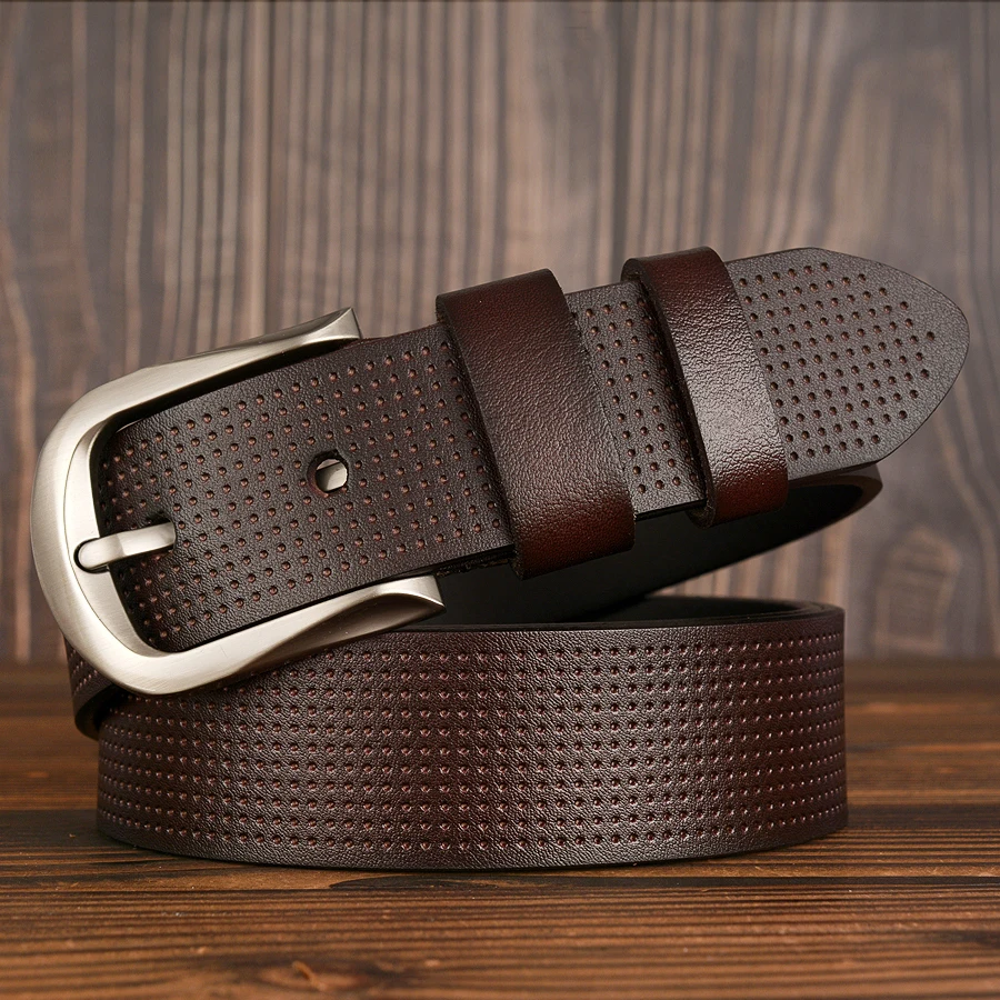 Мужской винтажный ремень из натуральной кожи роскошный коровьей с пряжкой ремни