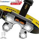 Мощный светодиодный налобный фонарь, водонепроницаемый Головной фонарь со встроенным аккумулятором, зарядка через USB, 5 светодиодный одов, 300 люмен