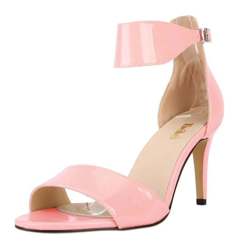 Mature PU Solid Occupation Women Sandals Women Thin High Heel Round Toe Buckle Strap sandalias mujer 2020 women shoes size 35-42