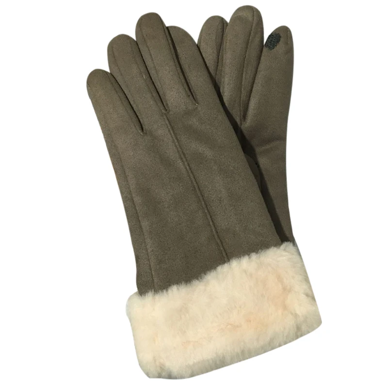 

Женские теплые перчатки для рук, замшевые перчатки, женские зимние Бархатные Теплые плотные сенсорные перчатки для улицы, для вождения, бег...