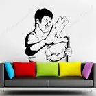 Кунг-фу звезда Брюс Ли Настенная Наклейка виниловый домашний декор Детская комната для мальчиков Nunchucks Боевые искусства Бокс настенные наклейки обои 3B97