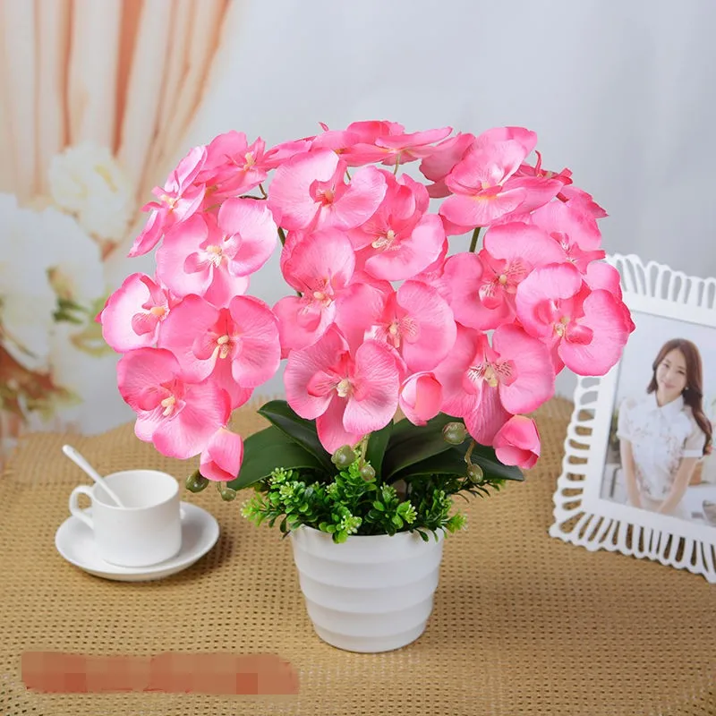 Koop 78Cm Upscale Phalaenopsis Orchidee Boeket Cymbidium Plant Middelpunt Nep Bloem Bruiloft Woondecoratie Outdoor Tuin 100 Stuks