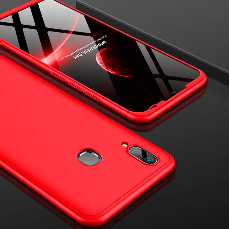 Vivo Y91 Y93 Y95 360 чехол 360 градусов полный чехол матовый чехол для Vivo Y 91 93 95 VivoY95 VivoY93 противоударный чехол со стеклянной пленкой