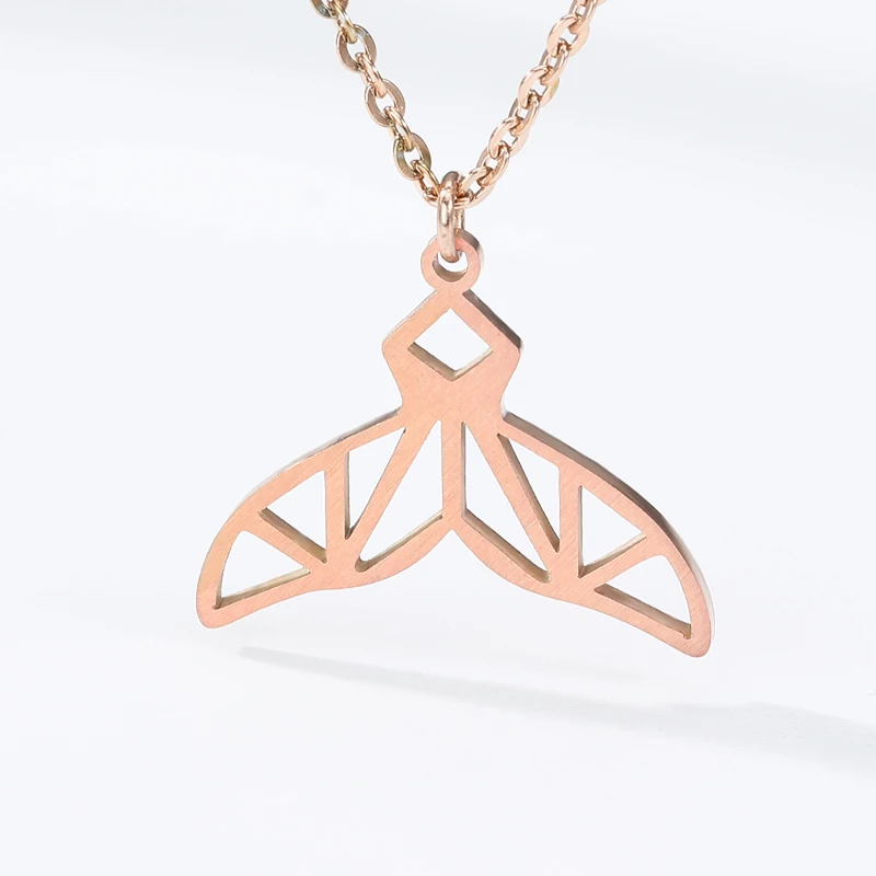 Ожерелье женское из нержавеющей стали с подвеской в виде рыбьего хвоста |