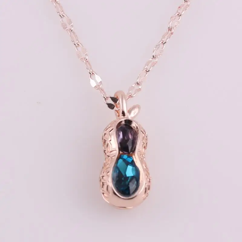 

SNCSDK 2020 New design lucky peanut crystal Women necklace wild simple fashion clavicle chain creative temperament accessories