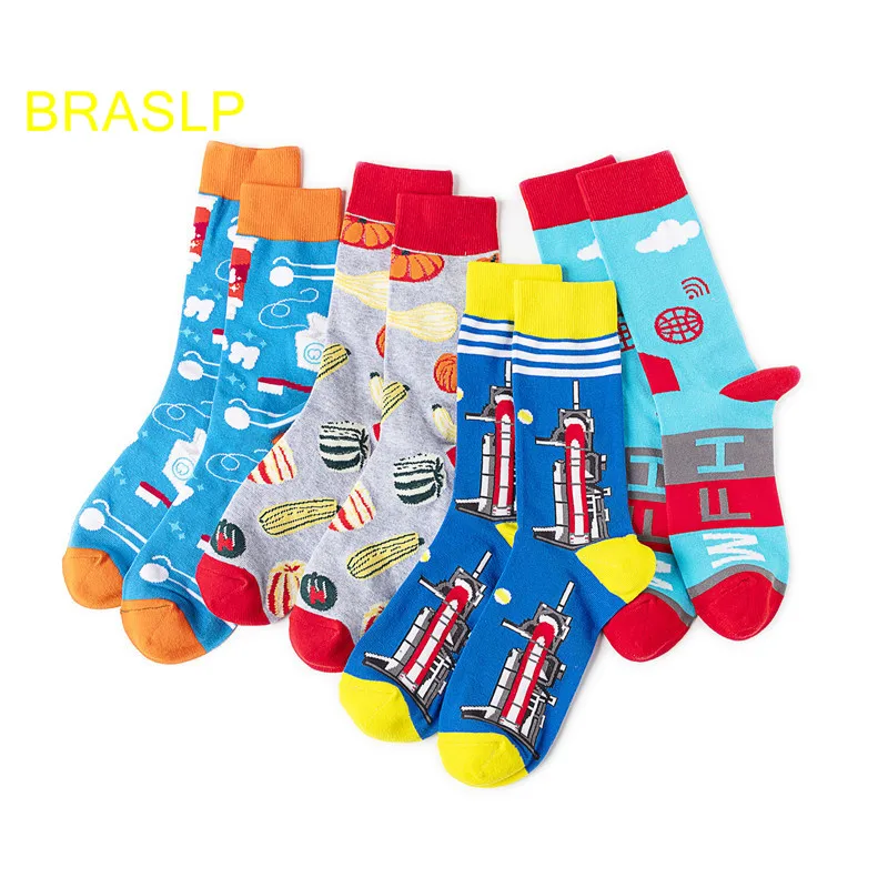 

Socks Women Ins Personality Socks Cartoon Pattern Middle Tube Cotton Socks Colorful Socks Fruit Girl Socks Christmas Gift