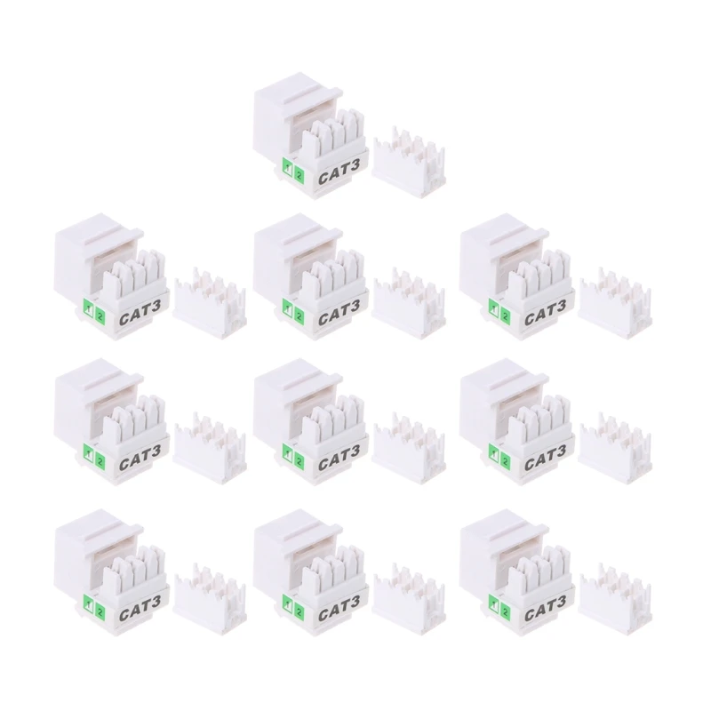 

10Pcs Tool-free Telephone Module RJ11 CAT3 Voice Module Gold-plated Adapter