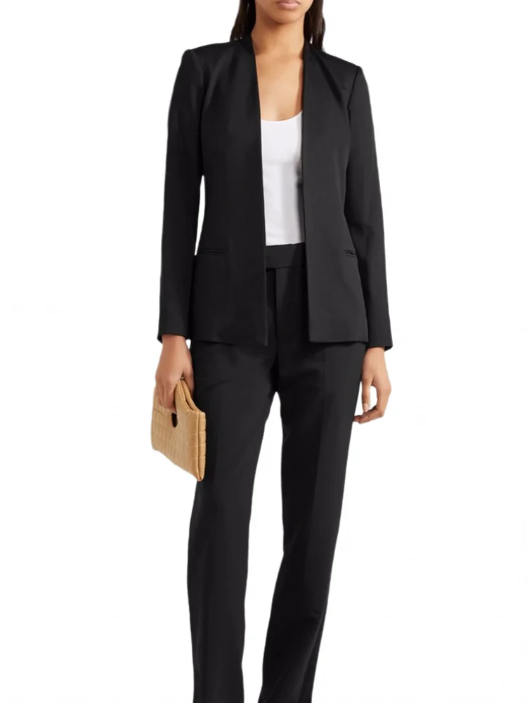 

Brief Women Suit Fashion Commtus None Button Elegant Blazers New Spring Casual V neck Long Sleeve Loose White Black Suits Coat