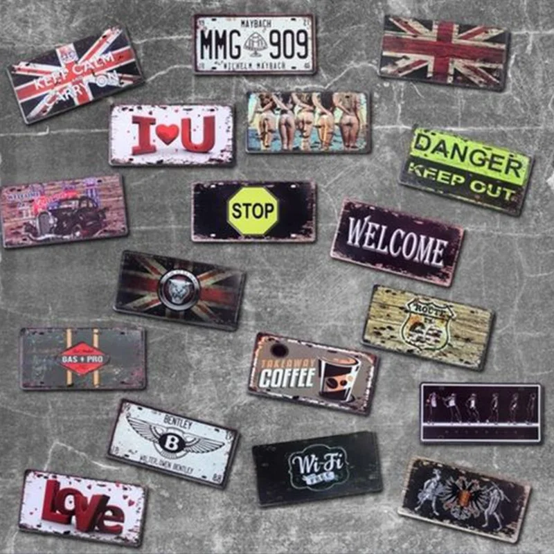 

Tin Sign Metal Plate Decorative Sign Home Decor Plaques City Los Angeles Vintage Metal Pub Club Cafe bar Home