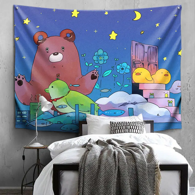 Украшение для детской комнаты настенный гобелен милый домашний декор аниме
