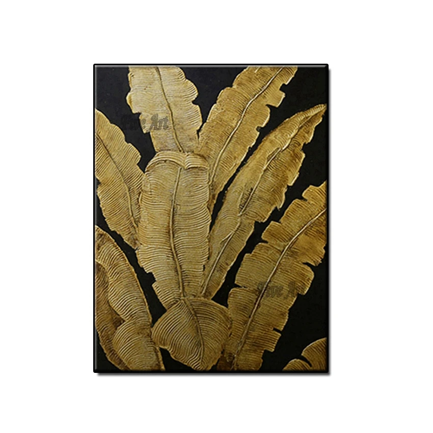 

Coconut Tree Leaves Hand painted Modern Abstract Oil Painting on Canvas Abstract Oil Paintings for Living Room Decoration