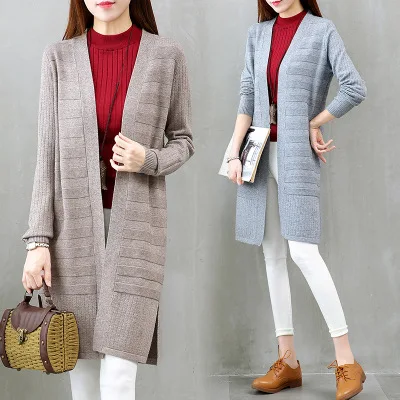 Новый 2019 осенний женский свитер кардиган кашемировый вязаный размера плюс пончо