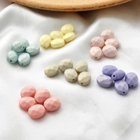 20pcs korean macaron oval resin beads crafts straight hole beaded decoration clothes hair accessoires earring toys diy materials