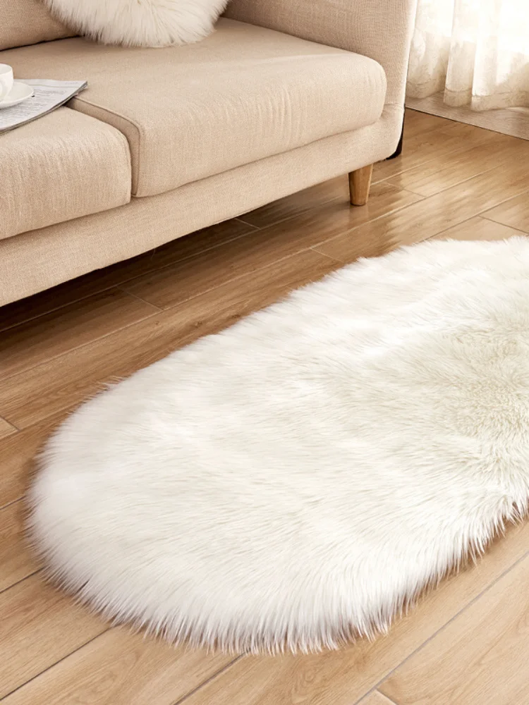 

Creative Home Furnishing Imitation Bedroom Anti-slip Mat Wool Carpet Living Room Sofa Cold-proof Ottoman tatami rug