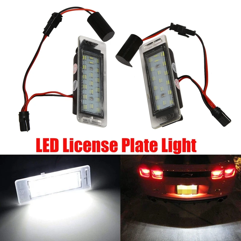 

NEW-3W Full LED License Plate Light Powered 18-SMD Xenon White LED for Chevrolet Camaro Corvette SS Equinox Impala