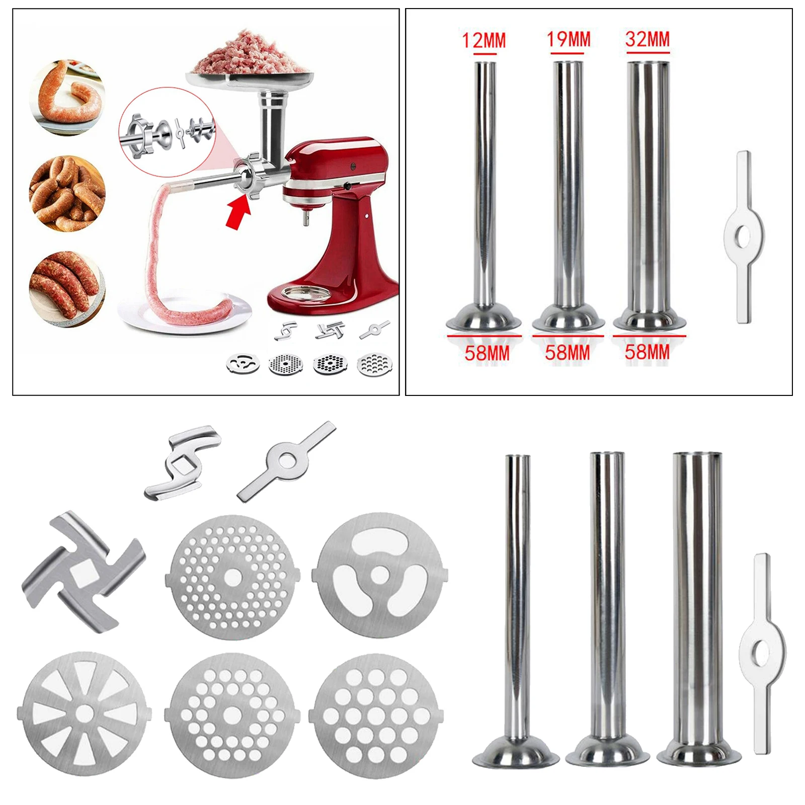 

8pcs/3pcs Meat Grinder Blade Food Grinding Blade,Stainless Steel