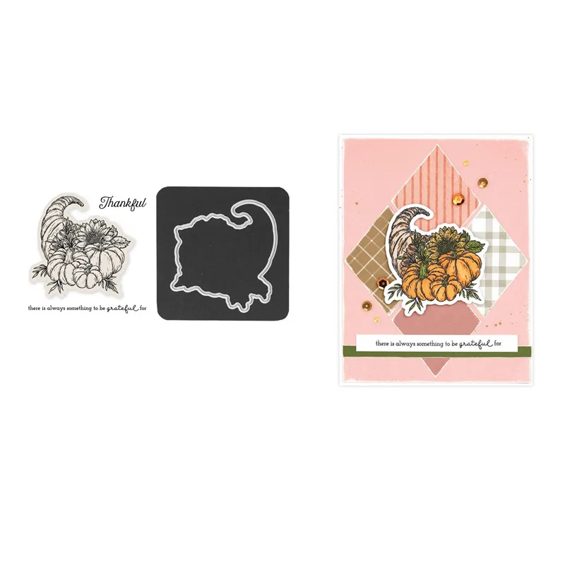 

Funny Pumpkin Metal Cutting Dies And Clear Stamps For Scrapbooking Card Album Photo Making Crafts Stencil 2021 New Christmas