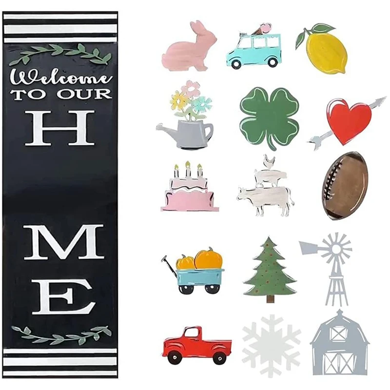 

Welcome Sign Wooden Hanging Sign For Front Porch Wreaths For Front Door Decorations For Christmas,Restaurant, Home