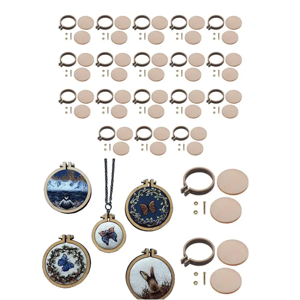 20 шт. Деревянный Мини-обруч для вышивки крестом ручной работы | Дом и сад