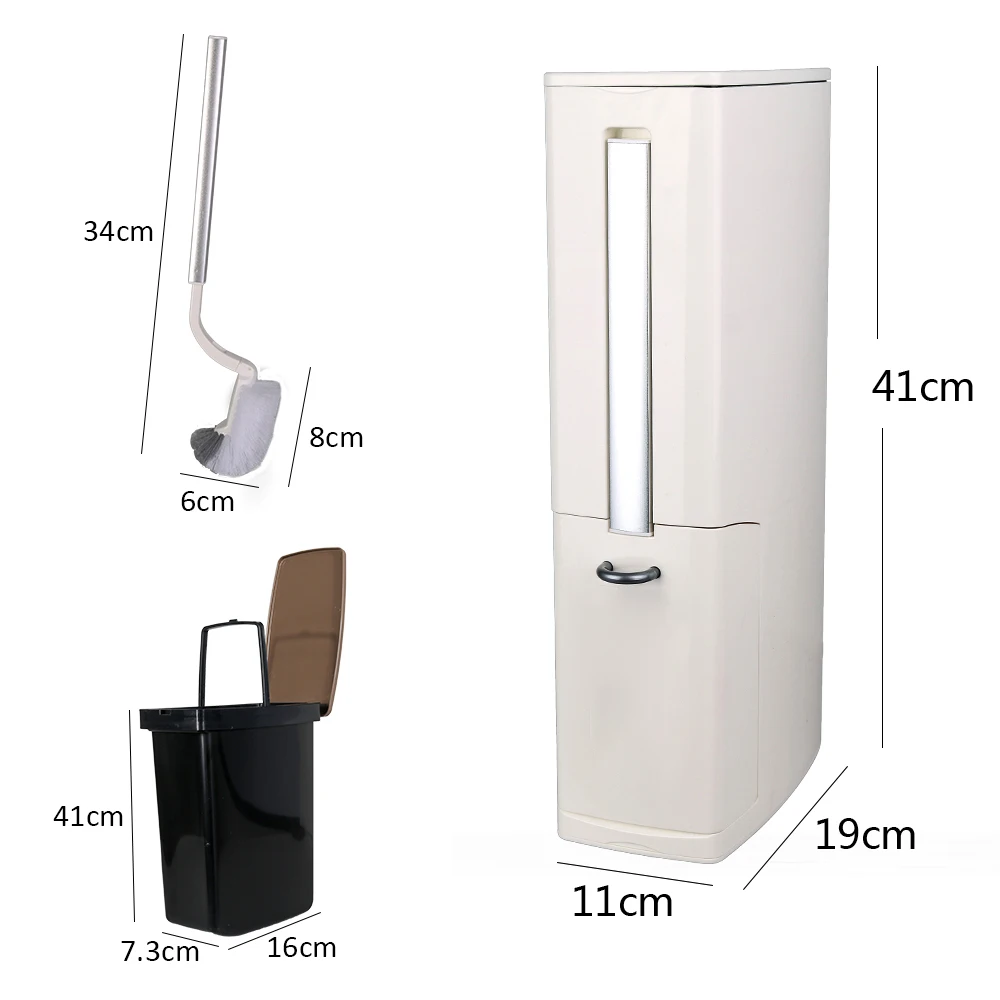 Hot Sale Plastic Trash Can Set with Toilet Brush Bathroom Waste Bin Dustbin Trash Cans Garbage Bucket Garbage Bag Dispenser