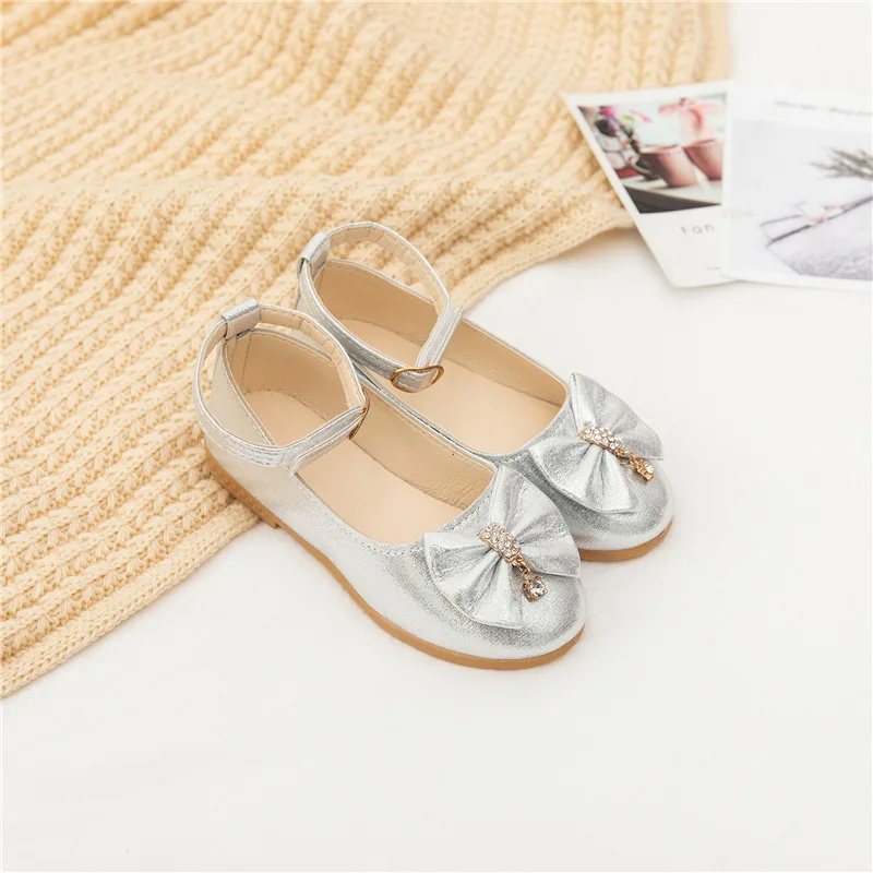 Туфли детские на плоской подошве золотистые серебристые розовые весна-осень 2021 |