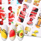 12 шт. летние фруктовые Водные Наклейки лимон, клубника дизайнерские наклейки для ногтей декоративные слайдеры