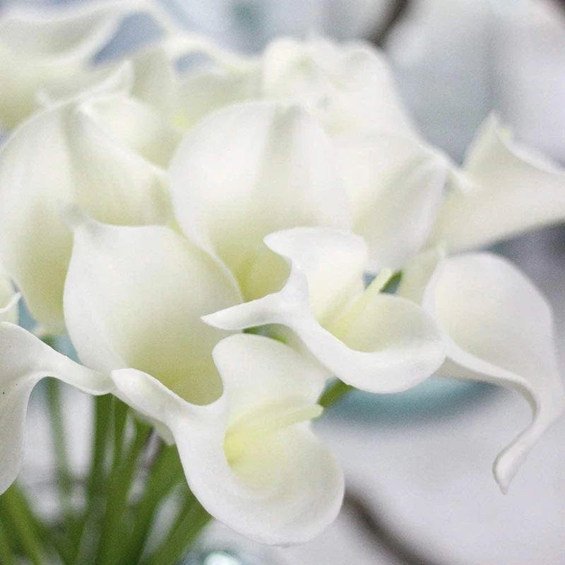 Высокое качество 12 шт ручной работы Цветы Калла Лилия Свадебный букет для дома и