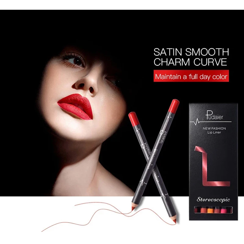

Pudaier 12 Kleuren/набор Stijlvolle сексуальный матовый Lipliner для губ Potlood Lipliner Pen Set Beauty Make-Up Cosmetische