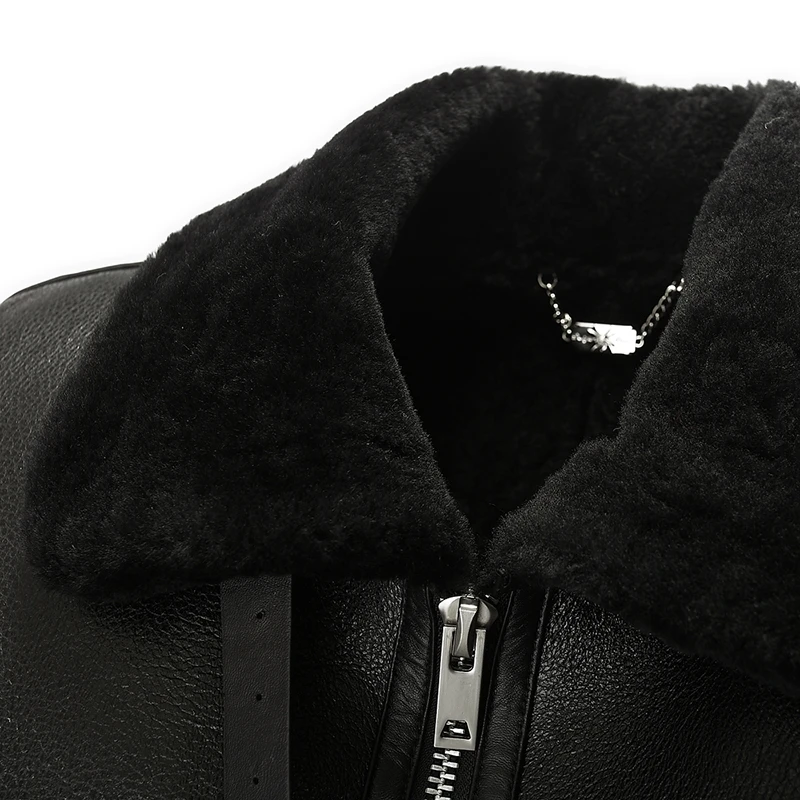 

leather coat, Men's real double skin coat, winter hot coat, coat, coat