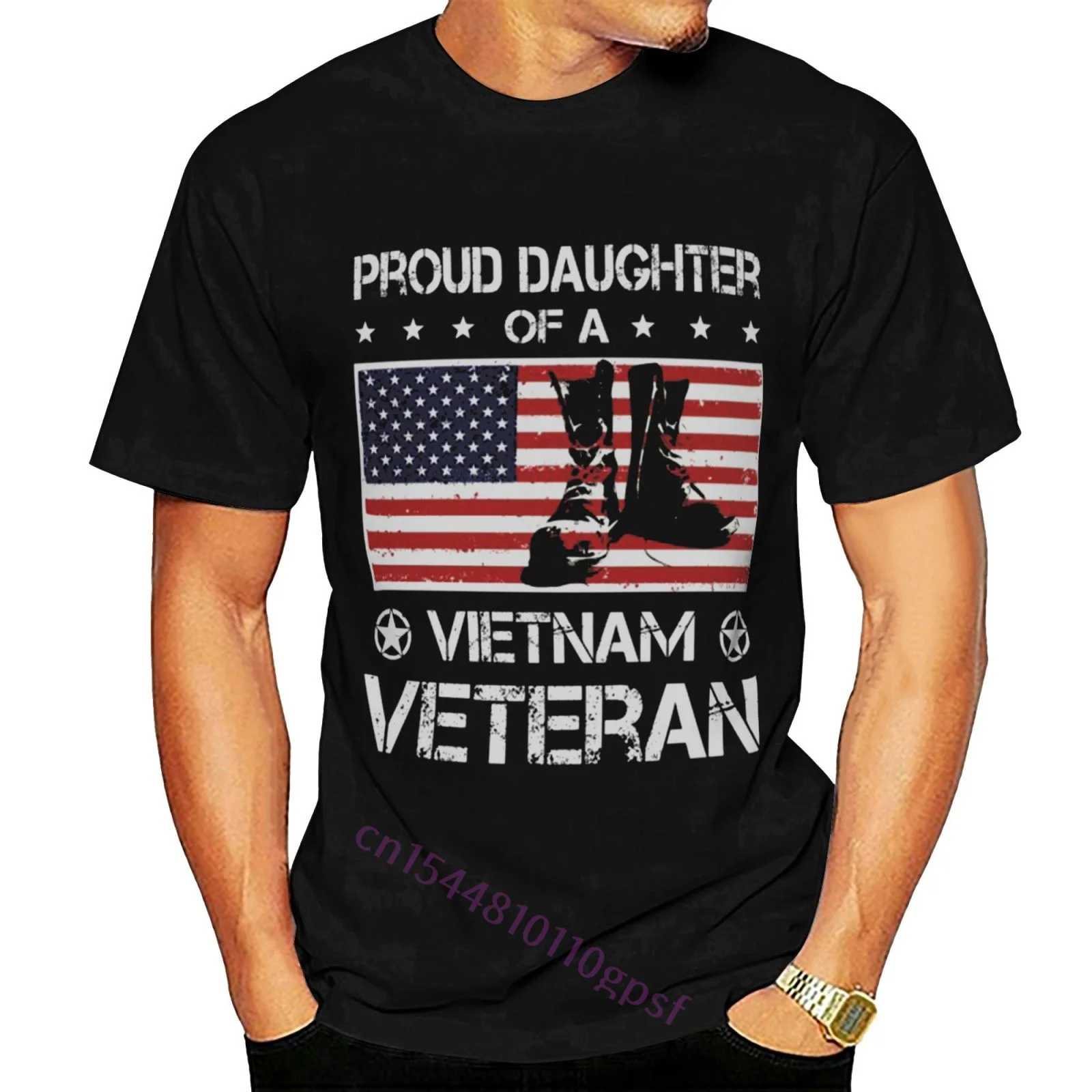 

Proud Daughter Of A Vietnam Veteran Tshirt T-Shirt Men Short Sleeve Humor Tee Shirt Round Neck 100% Cotton Funny Graphic T Shirt