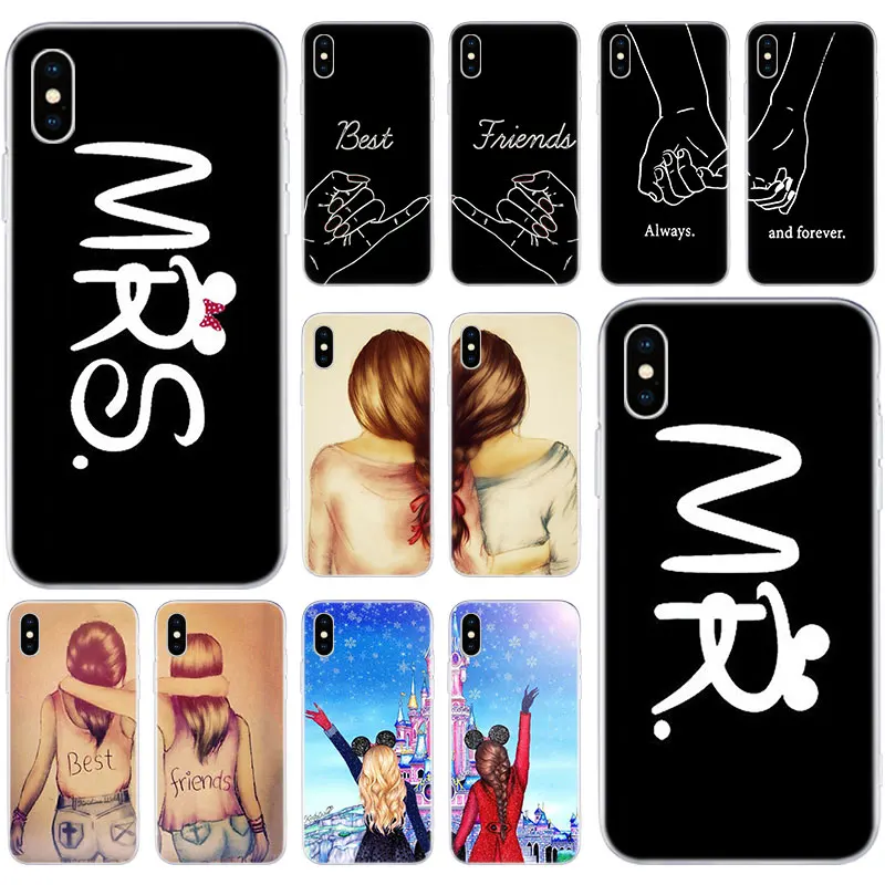 Хит продаж с надписью Best Friends одинаковая Мягкий силиконовый чехол для телефона
