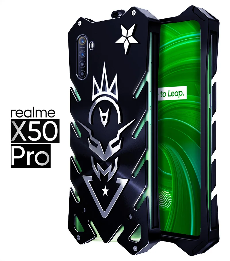 Realme X50 Pro Zimon роскошный новый усиленный металлический алюминиевый чехол для