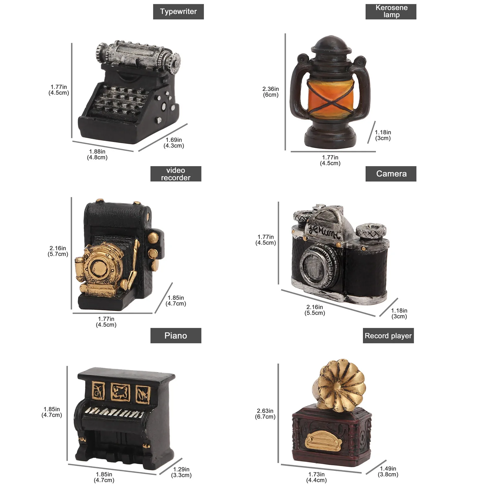 

40# Vintage Creative Mini Ornament Resin Home Decoration Statues Toy Model For Children Gift Sculptures For Wedding Decoration