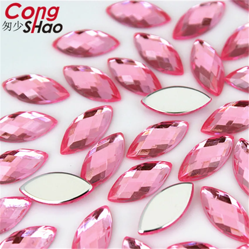 Светло-Розовый Cong shao 200 шт. 7*15 мм Красочные в виде большого плоского глаза камни и кристаллы акриловая лента из страз костюм телефона украшения ZZ720 - Цвет: Светло-Розовый