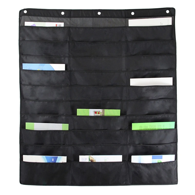 Heavy Duty Storage Pocket Chart with 30 Pockets 5 over Door Hangers Included | Hanging Wall File Organizer - Organize Your Assig Канцтовары