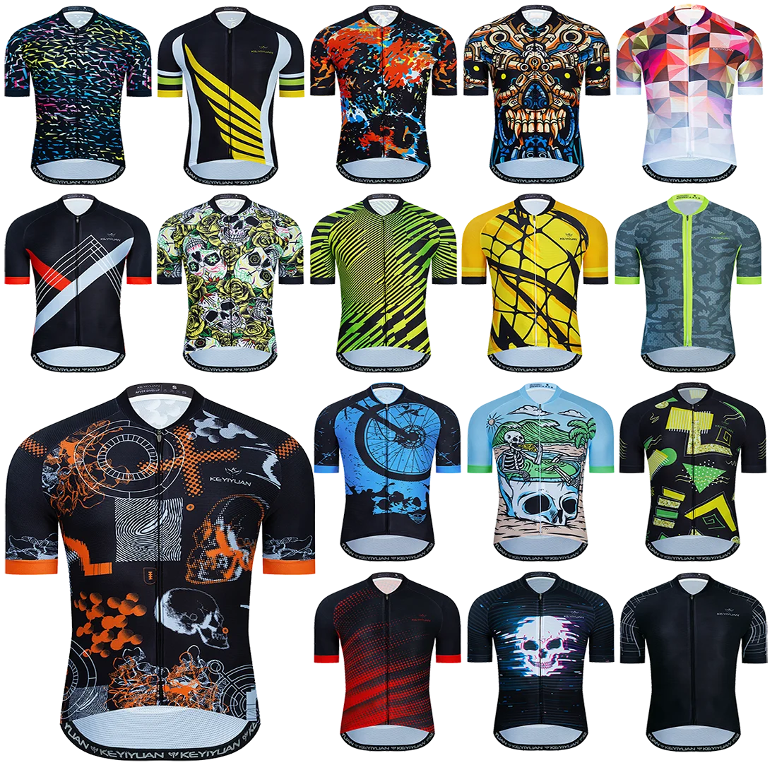 

KEYIYUAN Men Bike Team 2021 Cycling Jersey Tops Short Sleeve MTB Clothing Summer Mountain Bicycle Shirts Maillot Velo Homme