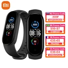 Умный Браслет Xiaomi Mi Band 5, водонепроницаемый фитнес-браслет 1:1 с большим экраном AMOLED, пульсометром, Bluetooth 5,0