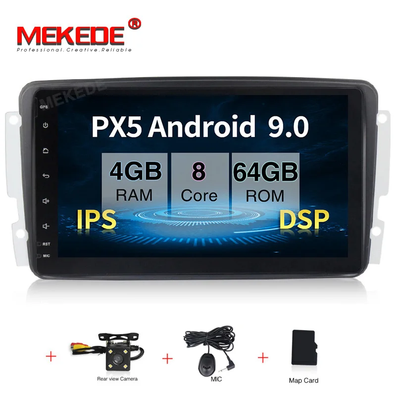 PX30 DSP " Android 9,0 автомобильный dvd-плеер для Mercedes Benz W209 W203 W463 Viano W639 Vito Wifi 4G gps Bluetooth Радио стерео аудио - Цвет: 64G DVD CAMERA