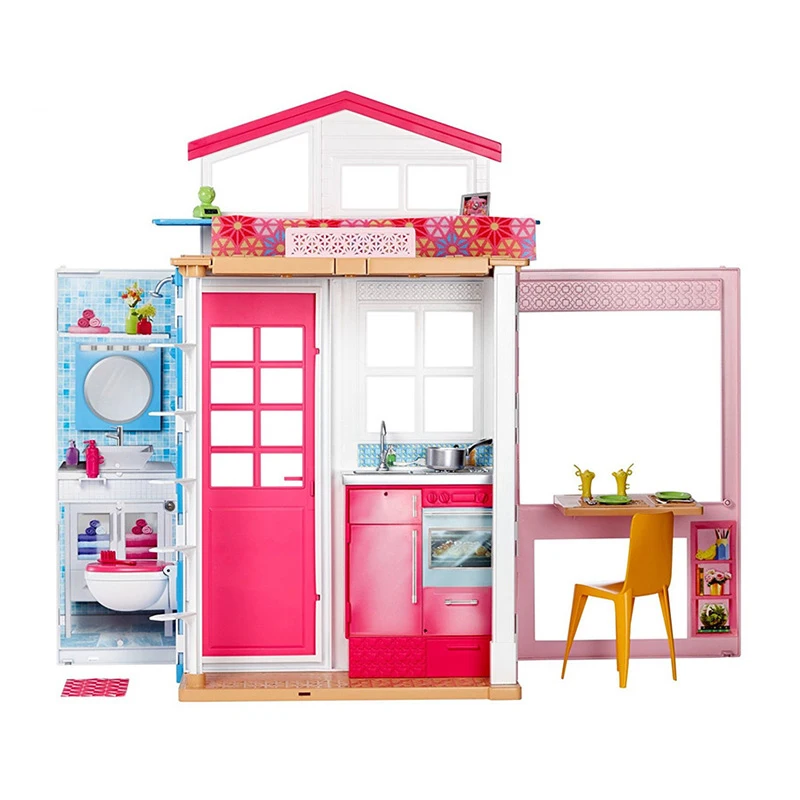 

Genuine Barbie 2-Story House with Furniture Accessories Dreamhouse Set Toys For Girls Barbie House Chrismtas Gifts DVV49