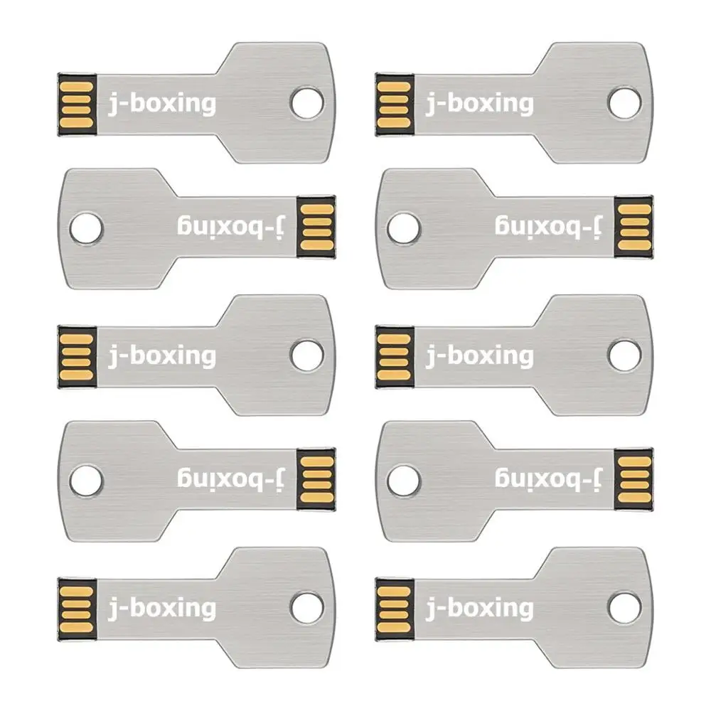 J-boxing Silver 10 шт. USB флеш-накопитель в форме ключа Pendrives 1 г 2 4 карта памяти для