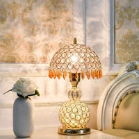 led crystal doome table lamp vintage diamond ball bedside nightstand desk lamp wedding bedroom night light romantic gift