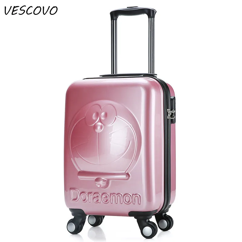 VESCOVO 18 дюймовый мультяшный Детский чемодан на колесиках медведь jingle cat сумка для