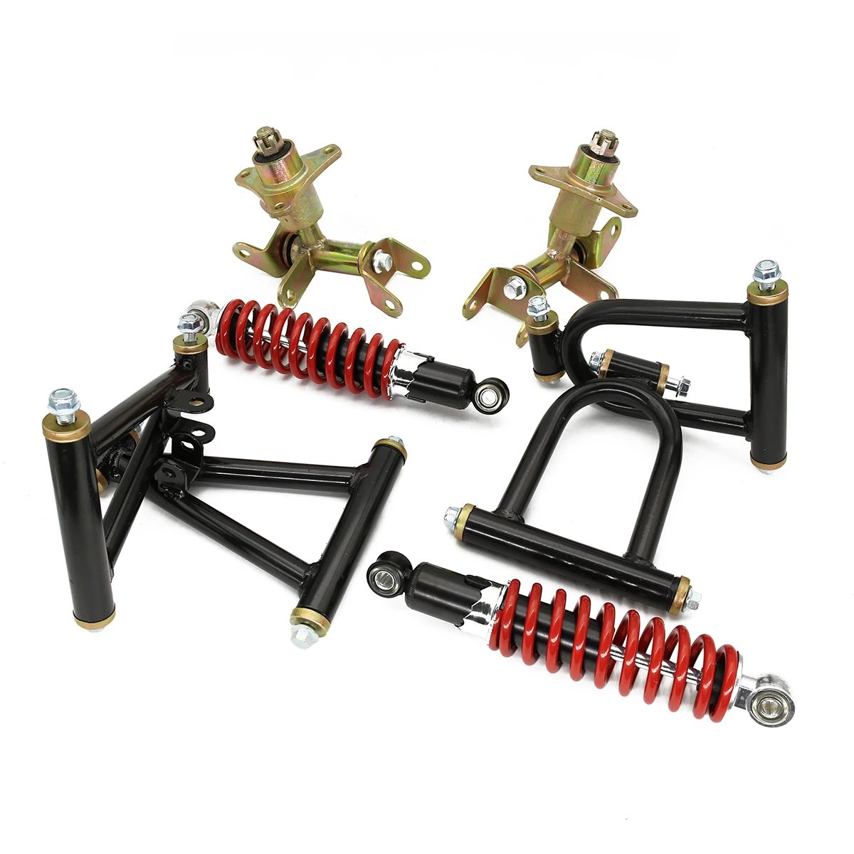 1Set Suspension Swingarm Upper/Lower A Arm Steering Strut Knuckle Spindle With Wheel Hub Fit For DIY Buggy Electric ATV UTV Part
